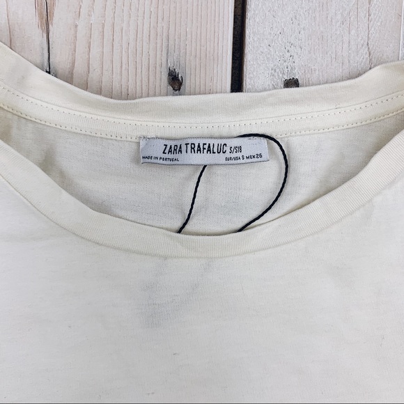 Zara | Trafaluc White Embroidered Fringe Top - Picture 2 of 5